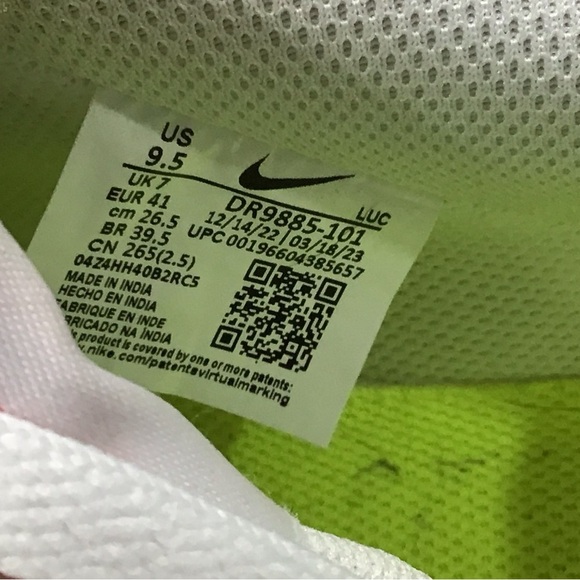 Nike Women’s Court Vision Low Next Nature Size 9.5 White Sea Coral Sneakers EUC - Picture 8 of 8